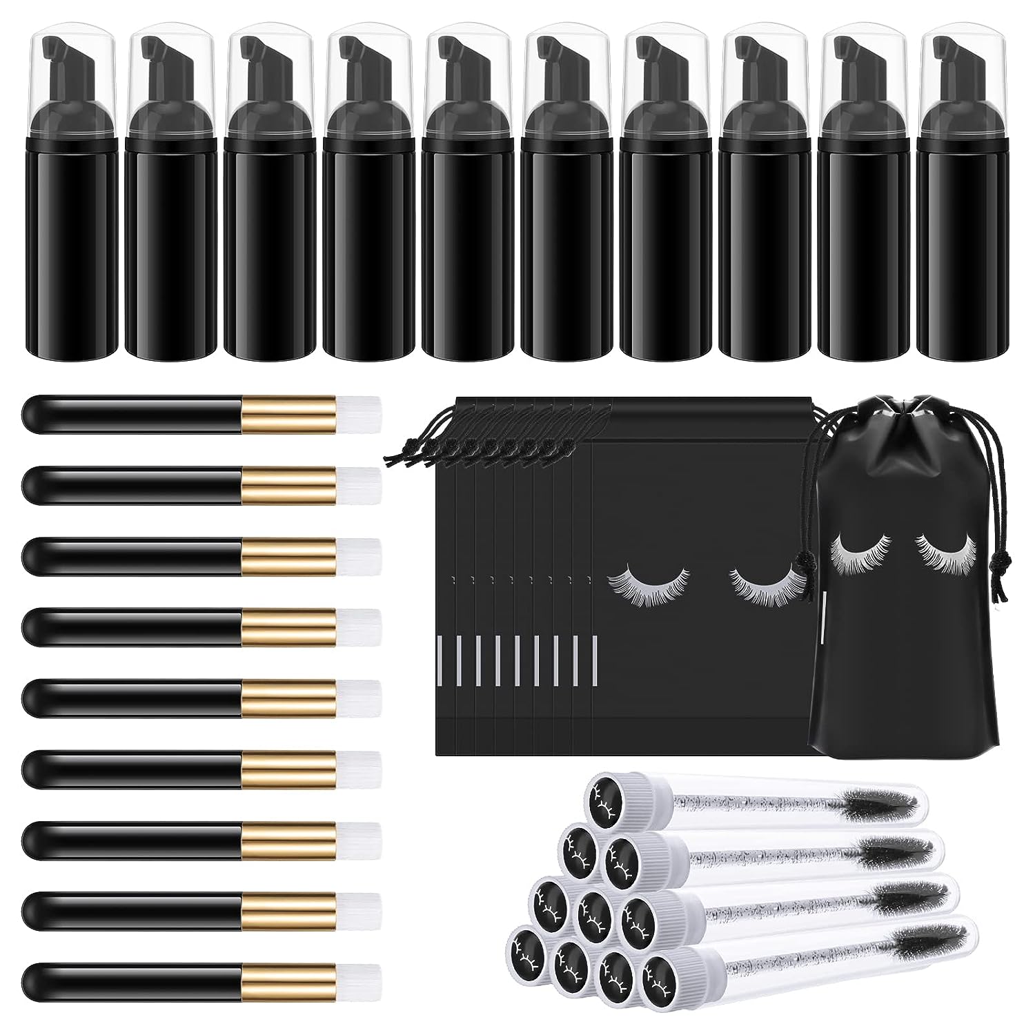 Juego de limpieza de pestañas, - Eyelash Extension Wash Kit reseña y precio